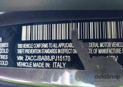 2018 Jeep Renegade Sport 4X4 from USA, damaged, VIN ZACCJBAB8JPJ15170